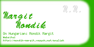 margit mondik business card